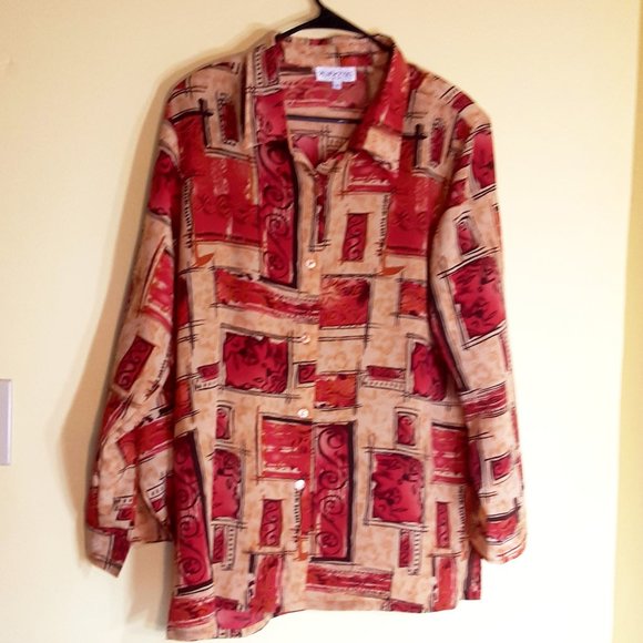 Kaktus Long Sleeve Button Down Top - Picture 2 of 5